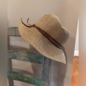 Sonoma Braided Straw Hat with Tan Trim